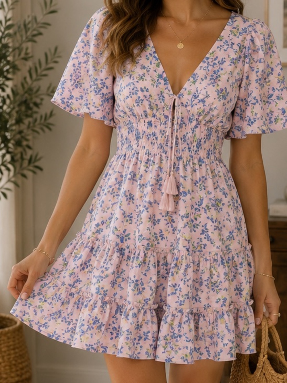 Jessica Simpson Light Pink Floral Dress